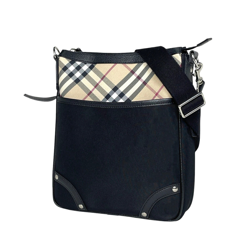 Burberry Check Shoulder Bag Black Beige Red